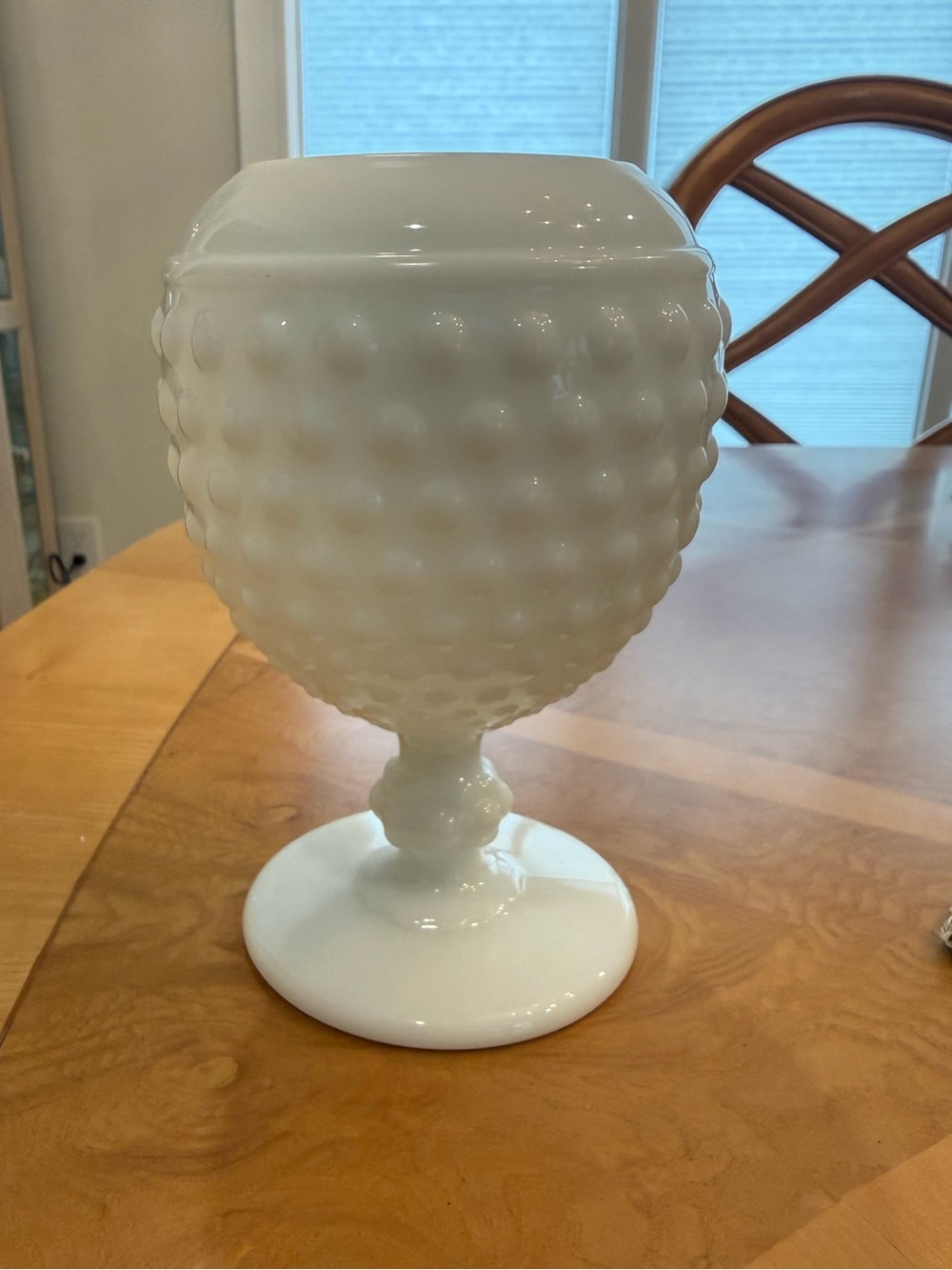 Vintage Imperial milk glass vase .